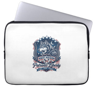 Housse Pour Ordinateur Portable Mission de nuit patriotique Patriote Loup Militair