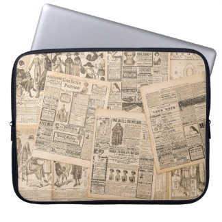 Housse Pour Ordinateur Portable Mode antique : Pages publicitaires de journaux