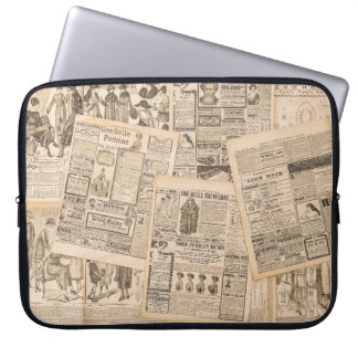 Housse Pour Ordinateur Portable Mode antique : Pages publicitaires de journaux