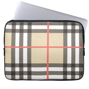 Housse Pour Ordinateur Portable Mode géométrique écossaise motif