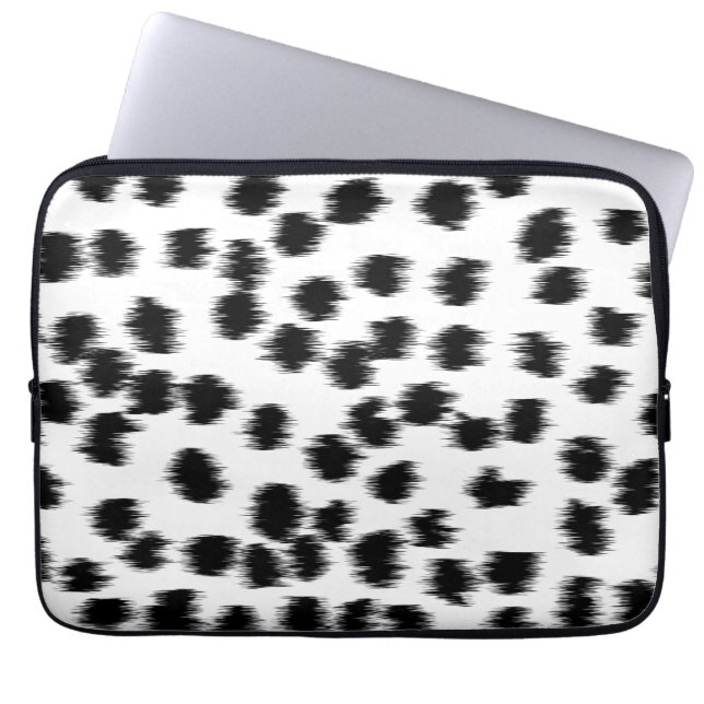Housse Pour Ordinateur Portable Modèle dalmatien noir et blanc d'impression (Devant)