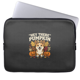 Housse Pour Ordinateur Portable Modèle de Corgi Halloween Hey There Pumpkin