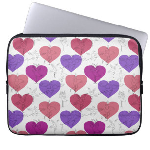 Housse Pour Ordinateur Portable Modèle de postures de yoga Motif sans fin de yog