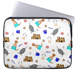 Housse Pour Ordinateur Portable Modèle de vacances d'été à la plage d'Oliver la lo