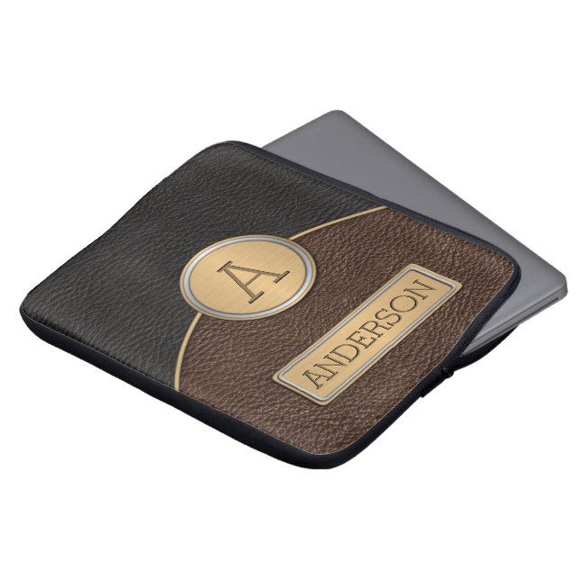 Housse Pour Ordinateur Portable Modèle exécutif de nom de monogramme (Devant haut)