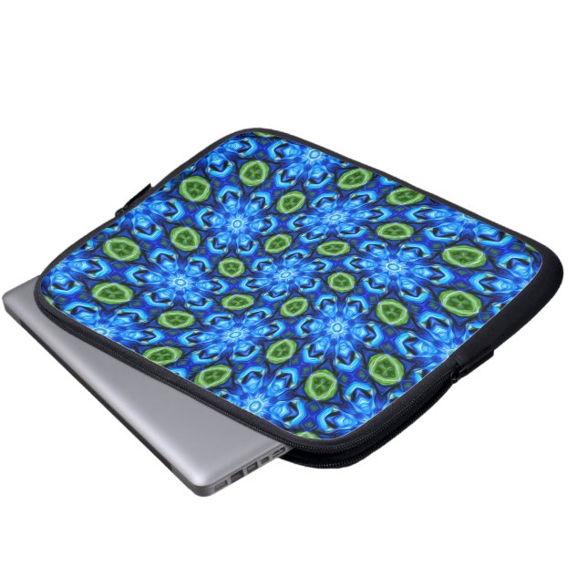 Housse Pour Ordinateur Portable Modèle Floral bleu Abstrait (Devant bas)