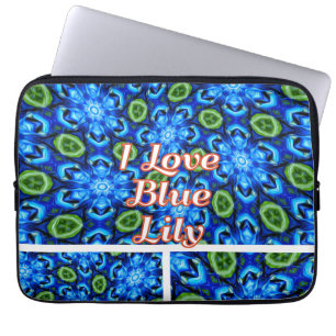Housse Pour Ordinateur Portable Modèle Floral bleu Abstrait