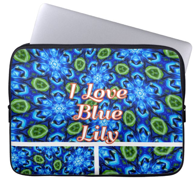 Housse Pour Ordinateur Portable Modèle Floral bleu Abstrait (Devant)