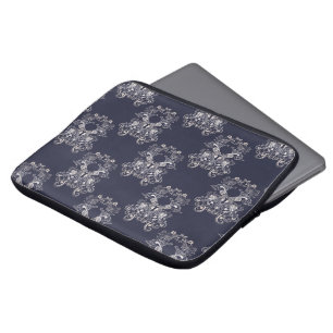 Housse Pour Ordinateur Portable modèle floral de marine de style baroque