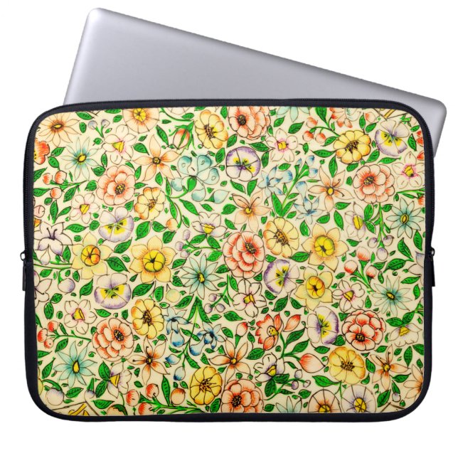 Housse Pour Ordinateur Portable Modèle floral indien traditionnel (Devant)