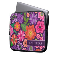 Modèle floral moderne avec nom personnalisé ou mon