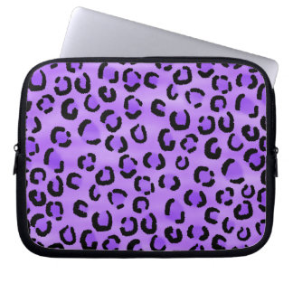 Housse Pour Ordinateur Portable Modèle pourpre d'empreinte de léopard