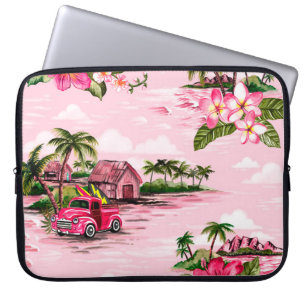 Housse Pour Ordinateur Portable Modèle vintage hawaïen de tissu d'écorce de l'isla