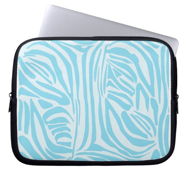 Housse Pour Ordinateur Portable Modèle Zèbre Bleu (Devant)