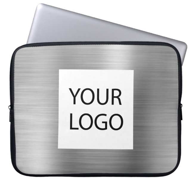 Housse Pour Ordinateur Portable Moderne Argent Metallic - Logo sur mesure Promotio (Devant)