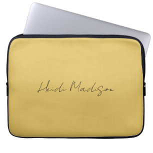 Housse Pour Ordinateur Portable Moderne Elégant Plaque Simple Couleur Or Calligrap