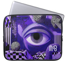 Moderne Géométrique Abstraite Noir Blanc Violet 38