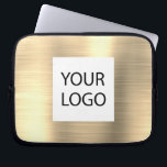 Housse Pour Ordinateur Portable Moderne Gold Metallic - Logo Personnalisé Promotio<br><div class="desc">Moderne Argent Faux Métallic Or Inoxydable Élégant Logo Personnalisé Promotionnel Portable Sac ou Manche Promotionnel (promo) Coque publicitaire. Ce coque peut être customisé pour inclure le logo de votre entreprise ou de votre entreprise.</div>
