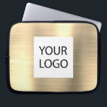 Housse Pour Ordinateur Portable Moderne Gold Metallic - Logo Personnalisé Promotio<br><div class="desc">Moderne Argent Faux Métallic Or Inoxydable Élégant Logo Personnalisé Promotionnel Portable Sac ou Manche Promotionnel (promo) Coque publicitaire. Ce coque peut être customisé pour inclure le logo de votre entreprise ou de votre entreprise.</div>