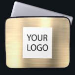 Housse Pour Ordinateur Portable Moderne Gold Metallic - Logo Personnalisé Promotio<br><div class="desc">Moderne Argent Faux Métallic Or Inoxydable Élégant Logo Personnalisé Promotionnel Portable Sac ou Manche Promotionnel (promo) Coque publicitaire. Ce coque peut être customisé pour inclure le logo de votre entreprise ou de votre entreprise.</div>