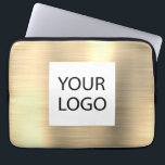 Housse Pour Ordinateur Portable Moderne Gold Metallic - Logo Personnalisé Promotio<br><div class="desc">Moderne Argent Faux Métallic Or Inoxydable Élégant Logo Personnalisé Promotionnel Portable Sac ou Manche Promotionnel (promo) Coque publicitaire. Ce coque peut être customisé pour inclure le logo de votre entreprise ou de votre entreprise.</div>