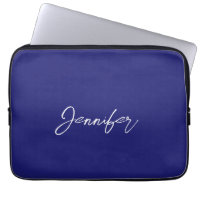 Moderne Midnight Blue Plain Unique Nom d'écriture 