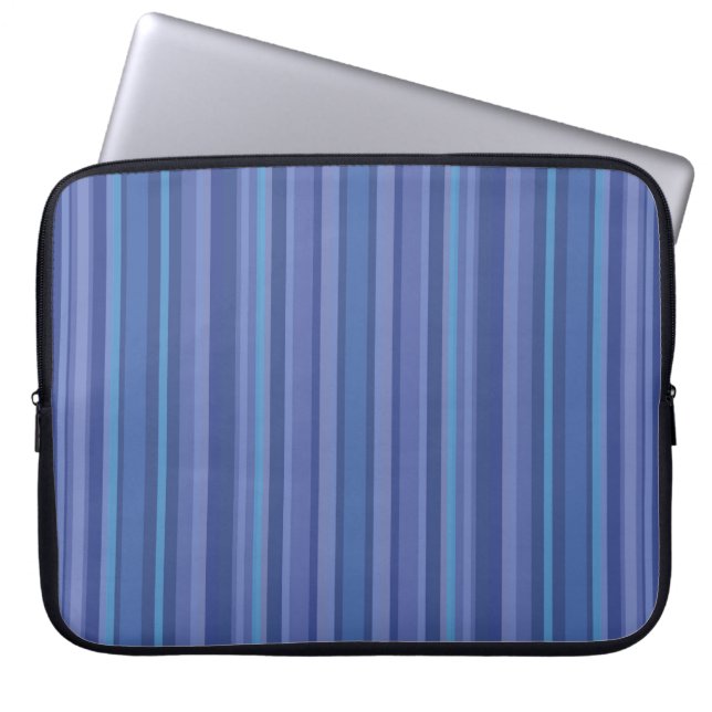 Housse Pour Ordinateur Portable Moderne Rayure Bleue Violette (Devant)