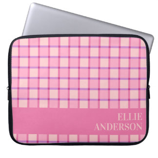 Housse Pour Ordinateur Portable Moderne Rose Violet Personnalisé Damier