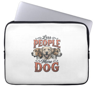 Housse Pour Ordinateur Portable Moins de gens plus de chien conception vintage de 