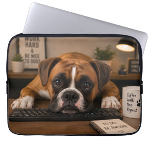 Housse Pour Ordinateur Portable Mon Boxer Travaille Dur