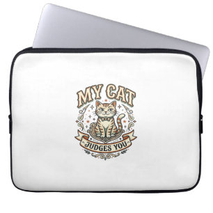Housse Pour Ordinateur Portable Mon Chat Vous Juges Chat Sarcasme Attitude Vintage