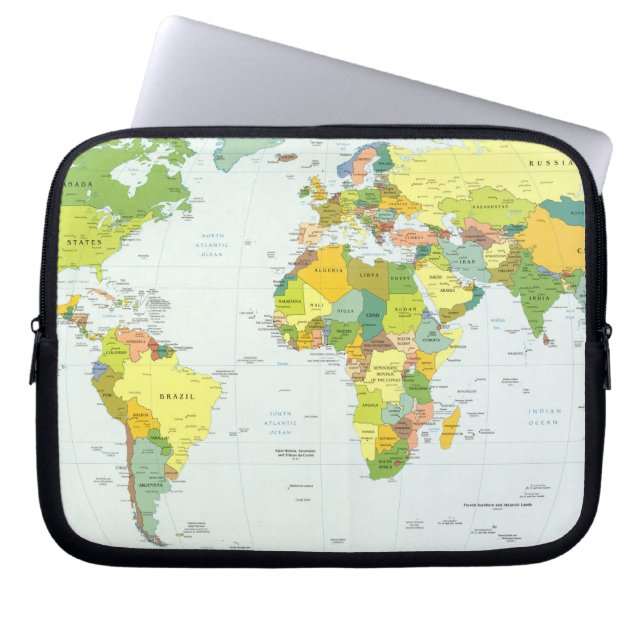 Housse Pour Ordinateur Portable monde+carte+globe+pays+atlas (Devant)