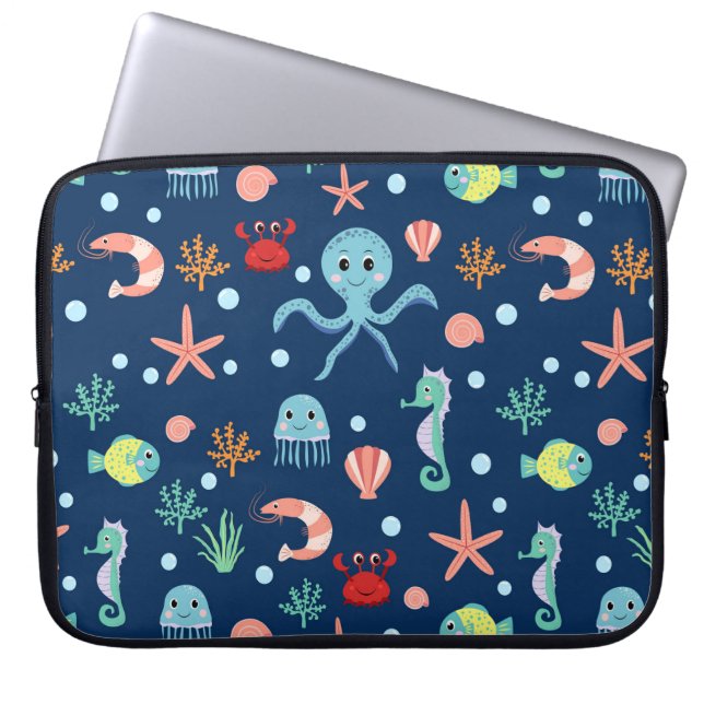 Housse Pour Ordinateur Portable Monde marin (Devant)