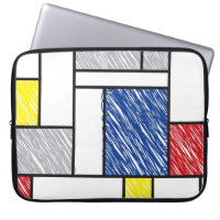 Mondrik Scribbles Minimaliste De Stijl Art Moderne