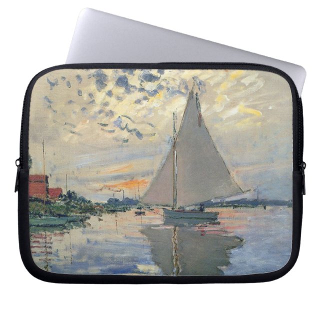 Housse Pour Ordinateur Portable Monet Sailboat Français Impressionnisme Art classi (Devant)