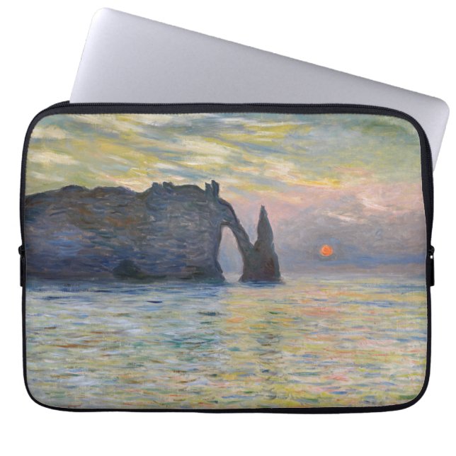 Housse Pour Ordinateur Portable Monet - The Manneport, Cliff at Etretat, Sunset (Devant)