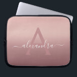 Housse Pour Ordinateur Portable Mongramme Ombre Gradient rose Fille<br><div class="desc">Girly Rose Rose Or Mongram Ombre Gradient Élégant Coque ordinateur portable Monogramme. Ce coque monogrammé peut être customisé pour inclure votre nom initial et prénom.</div>