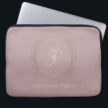 Housse Pour Ordinateur Portable Monogram Rose Gold Elegant Modèle tendance<br><div class="desc">Manche Ordinateur Portable Monogram Rose Gold Elegant Modèle tendance.</div>