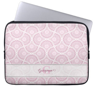 Housse Pour Ordinateur Portable Monogramme Art Déco Confetti Lace Mandala