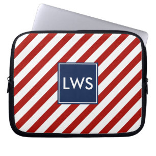 Housse Pour Ordinateur Portable Monogramme Bleu Rouge