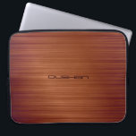 Housse Pour Ordinateur Portable Monogramme Brown en métal brossé Motif personnalis<br><div class="desc">motif en métal brossé Brown avec monogramme personnalisé. Personnalisez ce que votre propre nom ou texte. Disponible sur d'autres produits et peut être demandé pour n'importe quel des produits offerts à Zazzle</div>