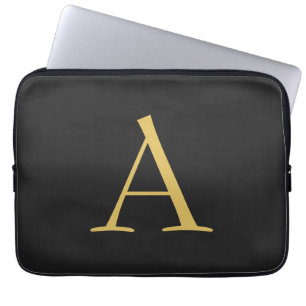 Housse Pour Ordinateur Portable Monogramme couleur or gris professionnel