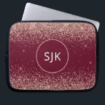Housse Pour Ordinateur Portable Monogramme de la Parties scintillant d'or rose ros<br><div class="desc">Blush Pink - Rose Gold et Bourgogne Red Faux Parties scintillant et Élégant Parkle Monogrammed Initials Coque. Ce coque peut être customisé pour inclure votre nom initial et prénom.</div>