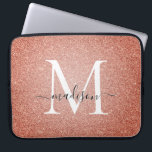 Housse Pour Ordinateur Portable Monogramme de manuscrit d'étincelle de parties<br><div class="desc">Douille d'ordinateur portable d'ordinateur de monogramme de manuscrit d'étincelle de parties scintillantes d'or de rose de rose</div>