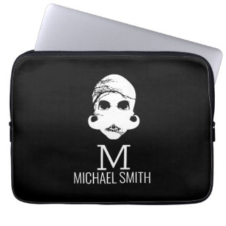 Housse Pour Ordinateur Portable Monogramme de moustache drôle
