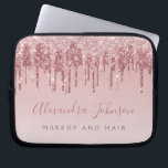 Housse Pour Ordinateur Portable Monogramme étincelant rose or<br><div class="desc">Blush Pink - Rose Gold Faux Parties scintillant à goutte et Élégant Monogramme professionnel et étincelant cheveux et maquiller beauté promo Ordinateur portable de travail Coque ou manches. Ce coque peut être customisé pour inclure votre nom de script de signature et le titre du travail ou du poste.</div>