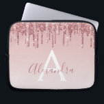 Housse Pour Ordinateur Portable Monogramme étincelant rose or<br><div class="desc">Blush Pink - Rose Gold Faux Parties scintillant de goutte et Élégant Monogramme Girly mignonne Ordinateur portable Coque ou Manche. Ce coque peut être customisé pour inclure votre nom de script de signature.</div>