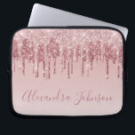 Housse Pour Ordinateur Portable Monogramme étincelant rose or<br><div class="desc">Blush Pink - Rose Gold Faux Parties scintillant de goutte et Élégant Monogramme Girly mignonne Ordinateur portable Coque ou Manche. Ce coque peut être customisé pour inclure votre nom de script de signature.</div>