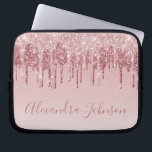 Housse Pour Ordinateur Portable Monogramme étincelant rose or<br><div class="desc">Blush Pink - Rose Gold Faux Parties scintillant de goutte et Élégant Monogramme Girly mignonne Ordinateur portable Coque ou Manche. Ce coque peut être customisé pour inclure votre nom de script de signature.</div>