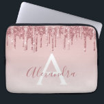 Housse Pour Ordinateur Portable Monogramme étincelant rose or<br><div class="desc">Blush Pink - Rose Gold Faux Parties scintillant de goutte et Élégant Monogramme Girly mignonne Ordinateur portable Coque ou Manche. Ce coque peut être customisé pour inclure votre nom de script de signature.</div>